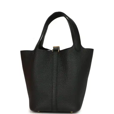 HERMÈS Hermes Picotin Lock 18 Black Clemence Gold Hardware | Thumbnail 5