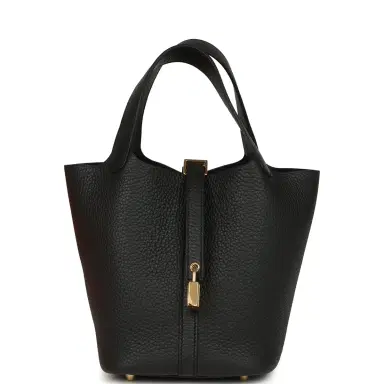 HERMÈS Hermes Picotin Lock 18 Black Clemence Gold Hardware | Thumbnail 1