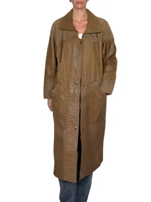 Caramel Suede and Leather Coat