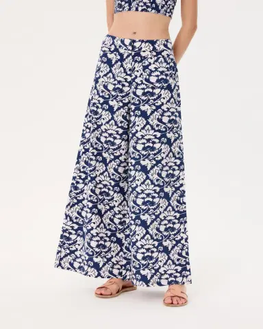 Emporio Sirenuse Adele Trousers in Lotus Flower Print | Thumbnail 3 Emporio Sirenuse Adele Trousers in Lotus Flower Print | Thumbnail 3