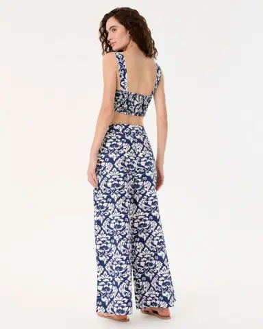 Emporio Sirenuse Adele Trousers in Lotus Flower Print | Thumbnail 5 Emporio Sirenuse Adele Trousers in Lotus Flower Print | Thumbnail 5
