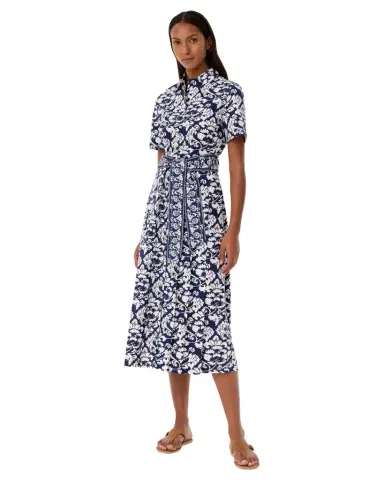 Emporio Sirenuse Claudia Dress in Lotus Flower Print | Thumbnail 1