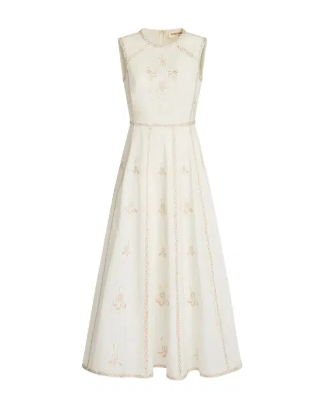 Clodette Dress with Iris Embroidery
