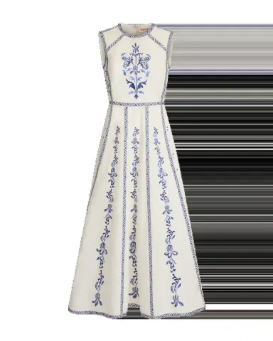 Emporio Sirenuse Clodette Dress with Iris Embroidery | Thumbnail 5 Emporio Sirenuse Clodette Dress with Iris Embroidery | Thumbnail 5
