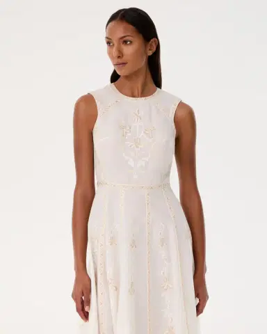 Emporio Sirenuse Clodette Dress with Iris Embroidery | Thumbnail 8 Emporio Sirenuse Clodette Dress with Iris Embroidery | Thumbnail 8