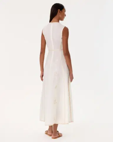 Emporio Sirenuse Clodette Dress with Iris Embroidery | Thumbnail 9 Emporio Sirenuse Clodette Dress with Iris Embroidery | Thumbnail 9