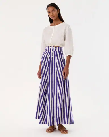 Emporio Sirenuse Flaminia Skirt in Ikat Stripes | Thumbnail 6 Emporio Sirenuse Flaminia Skirt in Ikat Stripes | Thumbnail 6