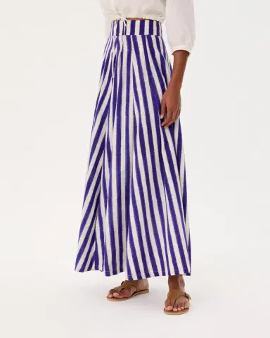 Emporio Sirenuse Flaminia Skirt in Ikat Stripes | Thumbnail 8 Emporio Sirenuse Flaminia Skirt in Ikat Stripes | Thumbnail 8