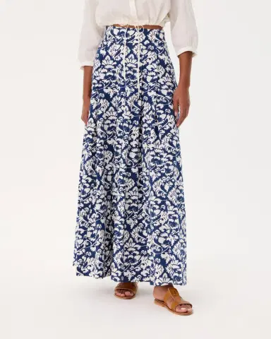 Emporio Sirenuse Flaminia Skirt in Lotus Flower Print | Thumbnail 3 Emporio Sirenuse Flaminia Skirt in Lotus Flower Print | Thumbnail 3