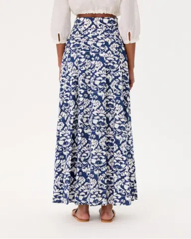 Emporio Sirenuse Flaminia Skirt in Lotus Flower Print | Thumbnail 4 Emporio Sirenuse Flaminia Skirt in Lotus Flower Print | Thumbnail 4