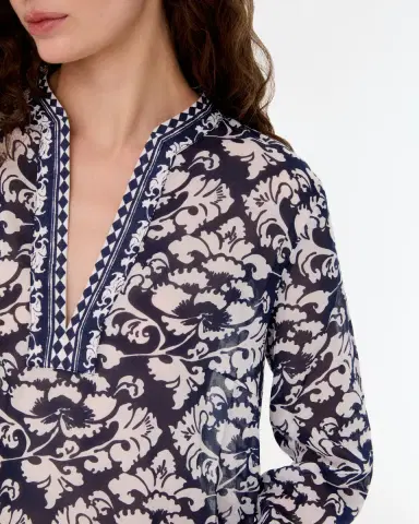 Emporio Sirenuse Giada Caftan in Lotus Flower Print | Thumbnail 2 Emporio Sirenuse Giada Caftan in Lotus Flower Print | Thumbnail 2