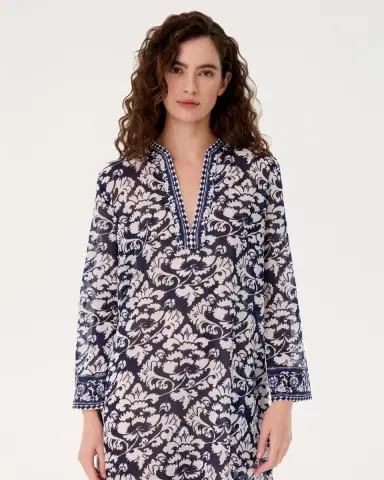 Emporio Sirenuse Giada Caftan in Lotus Flower Print | Thumbnail 3 Emporio Sirenuse Giada Caftan in Lotus Flower Print | Thumbnail 3