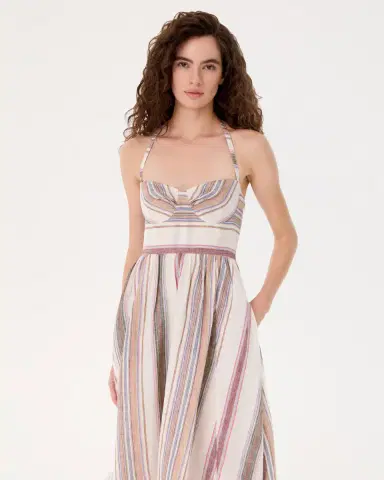 Emporio Sirenuse Johanna Dress in Ping Pong Stripes | Thumbnail 3