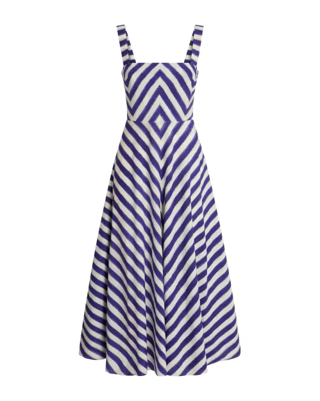 Margherita Dress in Ikat Stripes