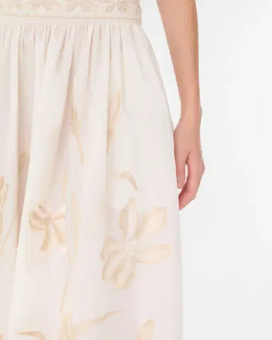 Emporio Sirenuse Ombretta Skirt with Iris Embroidery | Thumbnail 2 Emporio Sirenuse Ombretta Skirt with Iris Embroidery | Thumbnail 2