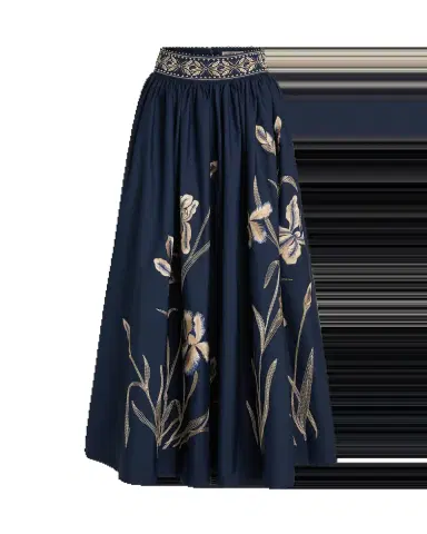 Emporio Sirenuse Ombretta Skirt with Iris Embroidery | Thumbnail 12 Emporio Sirenuse Ombretta Skirt with Iris Embroidery | Thumbnail 12
