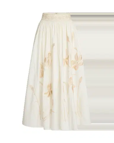 Emporio Sirenuse Ombretta Skirt with Iris Embroidery | Thumbnail 6 Emporio Sirenuse Ombretta Skirt with Iris Embroidery | Thumbnail 6