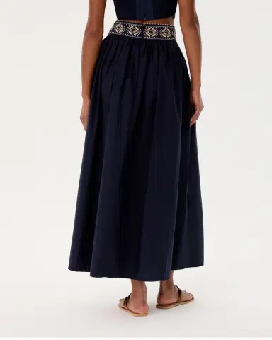 Emporio Sirenuse Ombretta Skirt with Iris Embroidery | Thumbnail 10 Emporio Sirenuse Ombretta Skirt with Iris Embroidery | Thumbnail 10
