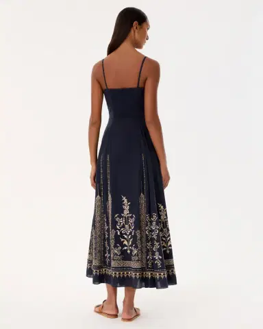 Emporio Sirenuse Valya Dress with Iris Embroidery | Thumbnail 4 Emporio Sirenuse Valya Dress with Iris Embroidery | Thumbnail 4