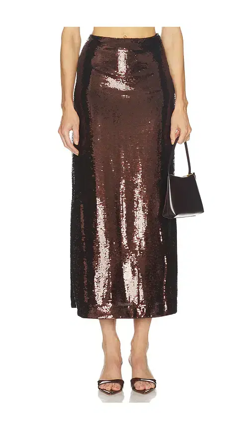 L'Academie Veleda Sequin Maxi Skirt