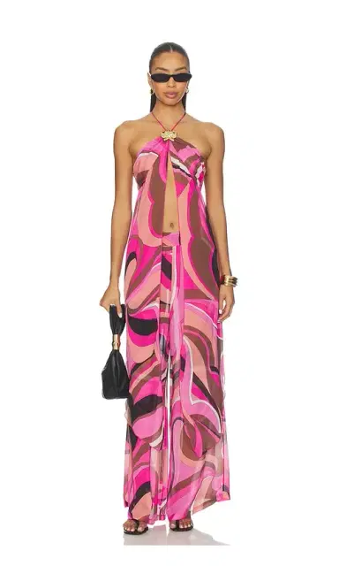 Cin Cin Coral Lobster Drape Top | Thumbnail 1