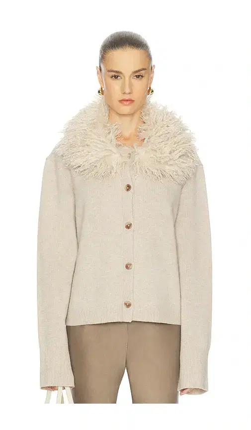 L'Academie Allegria Faux Fur Cardigan