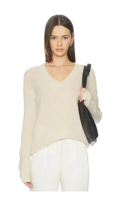 ENZA COSTA Cashmere V-Neck Pullover | Thumbnail 1 ENZA COSTA Cashmere V-Neck Pullover | Thumbnail 1