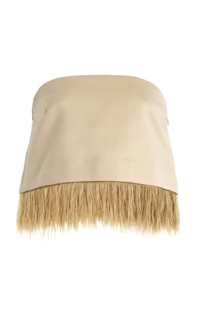 Melva Feather-Trimmed Top