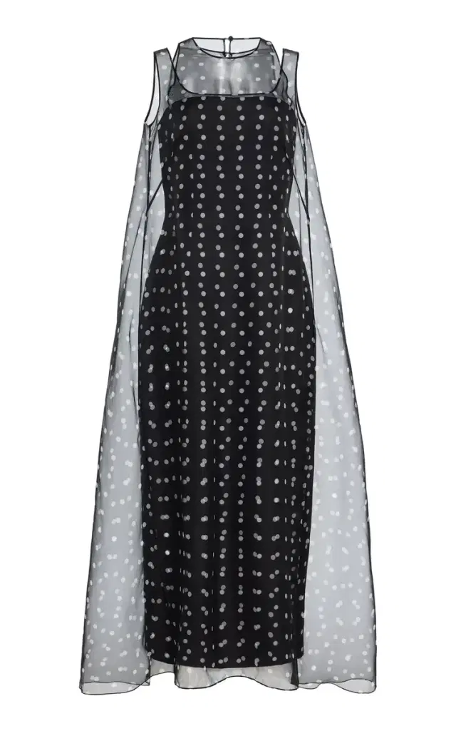 Selina Polka-Dot Taffeta Midi Dress