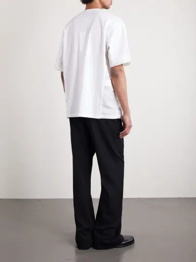 Sacai Appliquéd Shell-Trimmed Cotton-Jersey T-Shirt - Men | Thumbnail 4