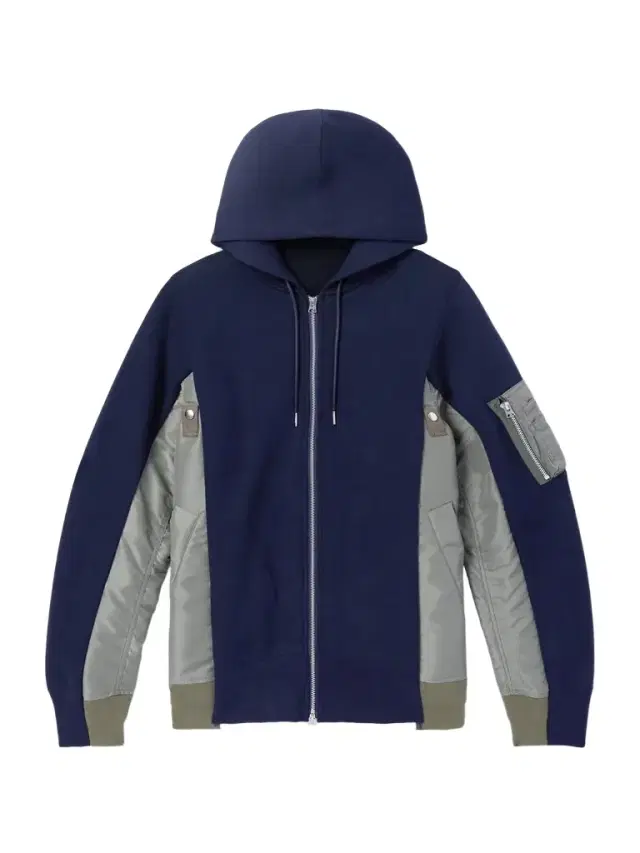 Sacai MA-1 Nylon-Trimmed Cotton-Blend Jersey Zip-Up Hoodie - Men