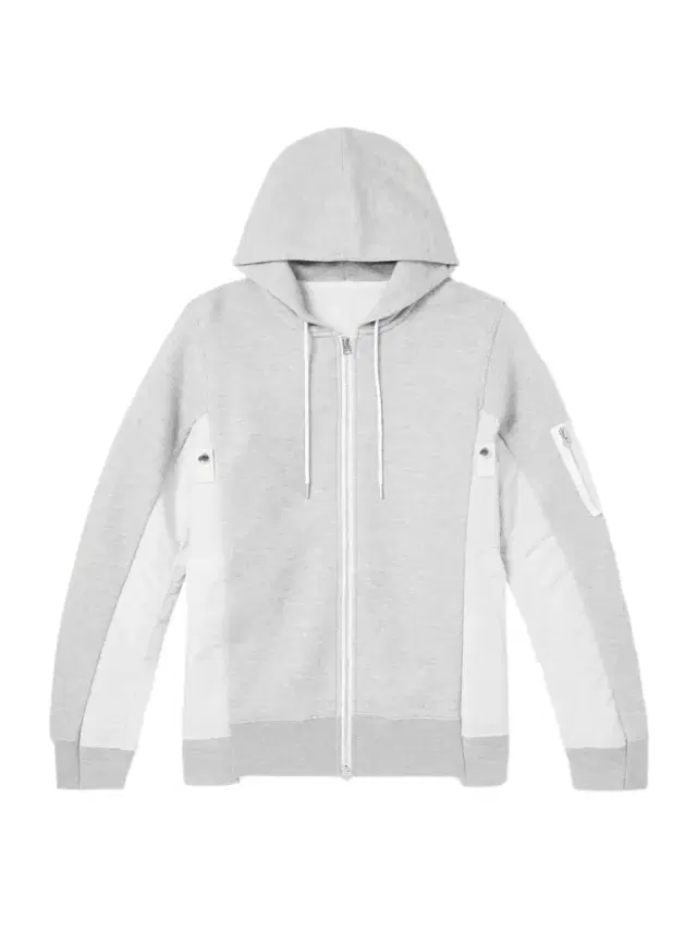 Sacai MA-1 Nylon-Trimmed Cotton-Blend Jersey Zip-Up Hoodie - Men