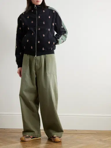 KAPITAL Striped Webbing-Trimmed Embroidered Cotton-Blend Corduroy Track Jacket - Men | Thumbnail 2