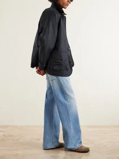 Drake's Padded Corduroy-Trimmed Waxed-Cotton Jacket - Men | Thumbnail 2 Drake's Padded Corduroy-Trimmed Waxed-Cotton Jacket - Men | Thumbnail 2