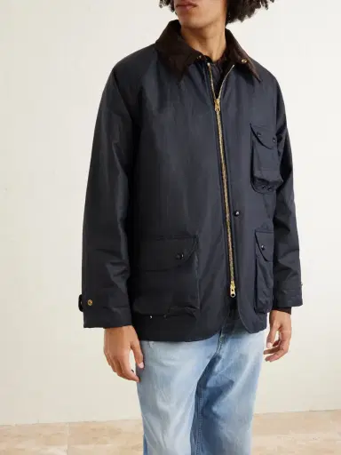 Drake's Padded Corduroy-Trimmed Waxed-Cotton Jacket - Men | Thumbnail 3 Drake's Padded Corduroy-Trimmed Waxed-Cotton Jacket - Men | Thumbnail 3