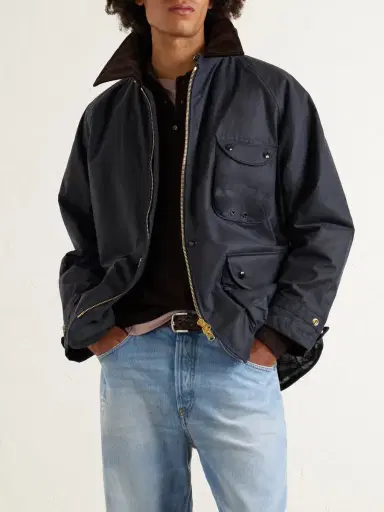 Drake's Padded Corduroy-Trimmed Waxed-Cotton Jacket - Men | Thumbnail 5 Drake's Padded Corduroy-Trimmed Waxed-Cotton Jacket - Men | Thumbnail 5