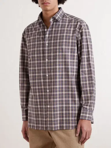Charvet Checked Cotton-Flannel Shirt - Men | Thumbnail 3