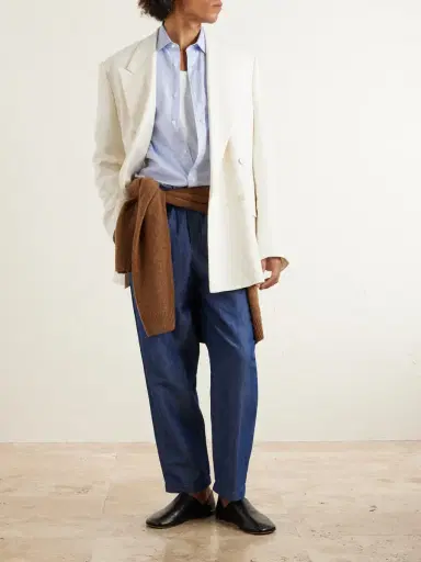 Barena Tapered Linen and Cotton-Blend Trousers - Men | Thumbnail 2