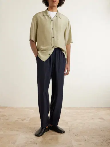 Barena Tapered Garment-Dyed Silk Trousers - Men | Thumbnail 3