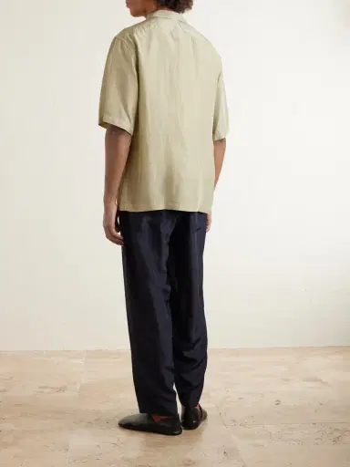 Barena Tapered Garment-Dyed Silk Trousers - Men | Thumbnail 4