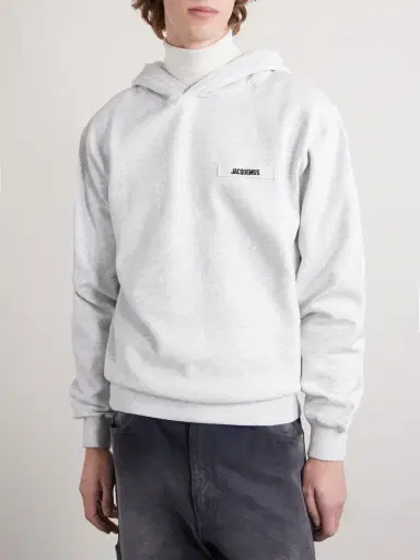 Jacquemus Logo-Appliquéd Cotton-Jersey Hoodie - Men | Thumbnail 3 Jacquemus Logo-Appliquéd Cotton-Jersey Hoodie - Men | Thumbnail 3