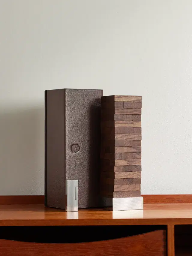 dunhill Oak Topple Blocks and Palladium-Plated Lighter Set - Men