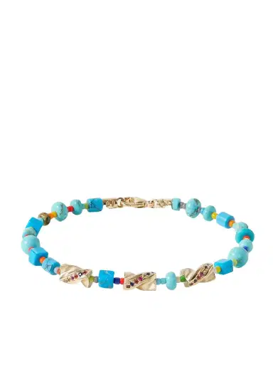 LUIS MORAIS Drill Bit 14-Karat Gold Multi-Stone Beaded Bracelet - Men | Thumbnail 1