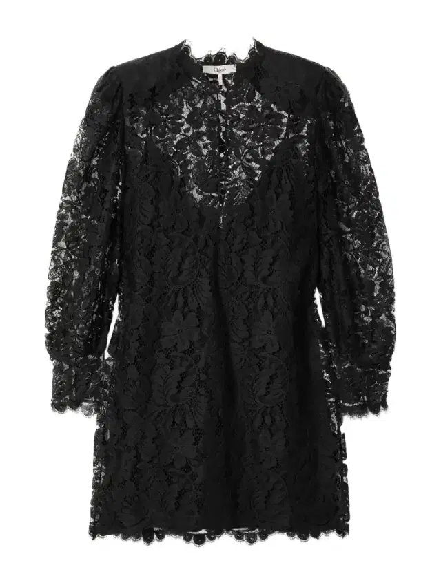 Floral Cotton-blend Lace Mini Dress