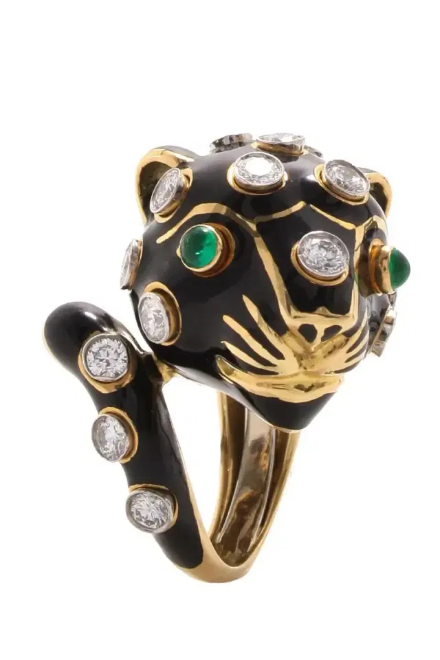 Diamond Black Leopard Ring