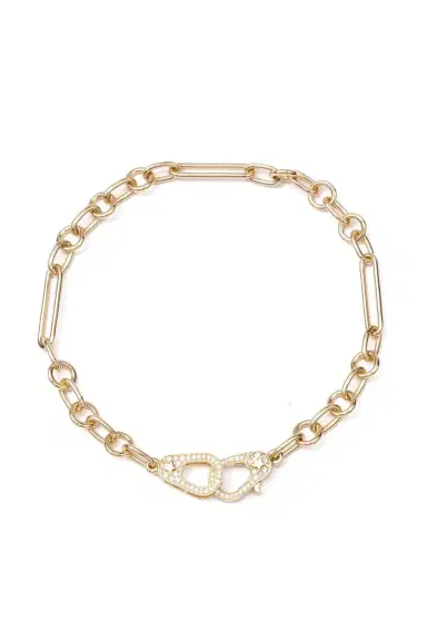 Foundrae Pave Diamond Sister Hook Small Mixed Clip Bracelet | Thumbnail 1 Foundrae Pave Diamond Sister Hook Small Mixed Clip Bracelet | Thumbnail 1