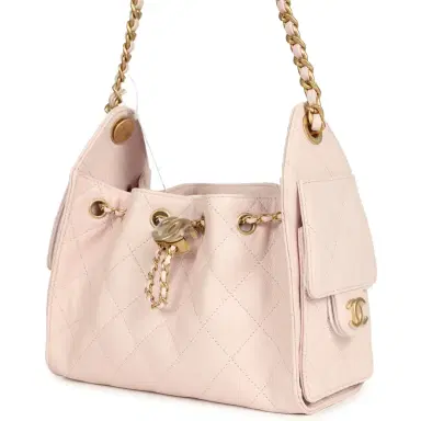 Chanel Chanel Mini 25 Hobo Bag Light Pink Caviar Antique Gold Hardware | Thumbnail 3
