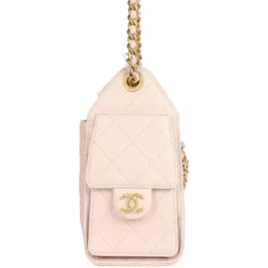 Chanel Chanel Mini 25 Hobo Bag Light Pink Caviar Antique Gold Hardware | Thumbnail 4