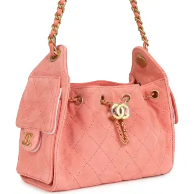 Chanel Chanel Mini 25 Hobo Bag Pink Suede Antique Gold Hardware | Thumbnail 2 Chanel Chanel Mini 25 Hobo Bag Pink Suede Antique Gold Hardware | Thumbnail 2