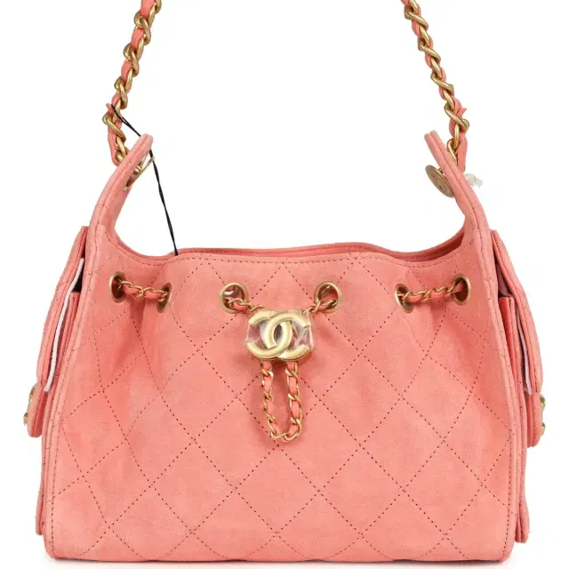 Chanel Chanel Mini 25 Hobo Bag Pink Suede Antique Gold Hardware